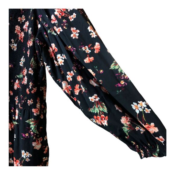 Old Navy Women's Maxi Dress Plus 4X Floral Boho Peasant Smocked Cottage V-Neck - Picture 5 of 9